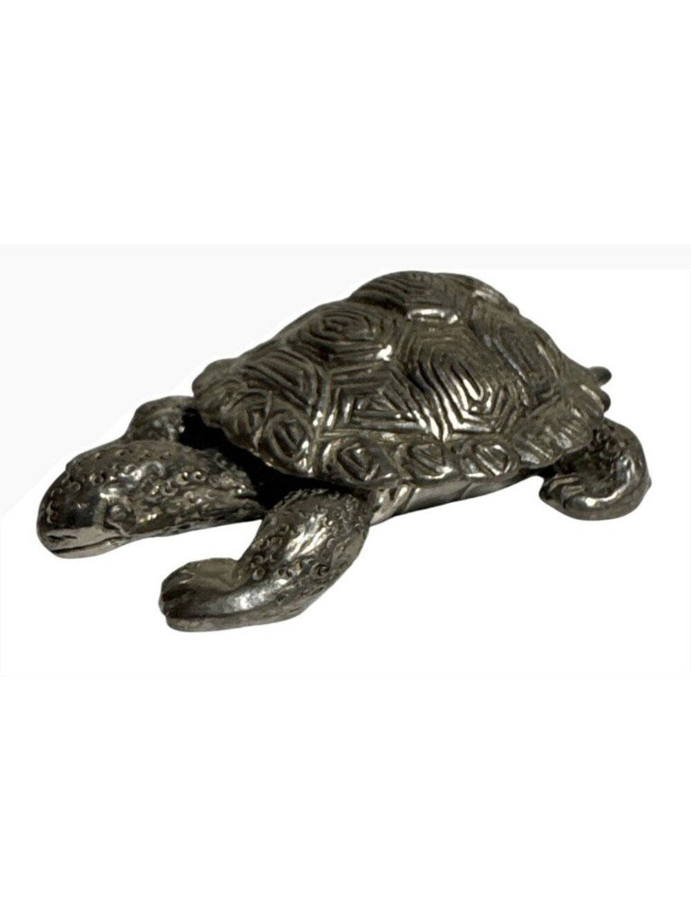 Pewter Turtle Trinket Box With Removable Shell Seagull Pewter 1999